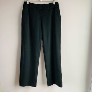 Talbots Wool Pants Black Formal Office Classic Flat Front Lined Petite Size 8